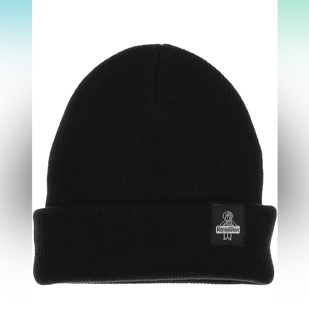 RefrigiWear Black Fat Cap Knit Beanie for Men and Women, One Size Fits Most